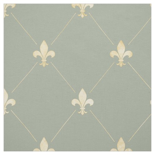 Blasse Gold Fleur-de-Lis (groß) Stoff (Muster)