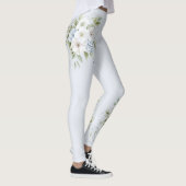 Blasse Himmelblaue Blumen Leggings (Rechts)