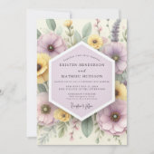 Blasse Lavendel-Botanik-Whimsy-Hochzeit Einladung (Vorderseite)
