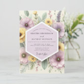 Blasse Lavendel-Botanik-Whimsy-Hochzeit Einladung (Stehend Vorderseite)