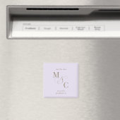 Blasse Lavendel-Monogramm-Hochzeit Bitte vormerken Magnet (In Situ (Geschirrspüler))