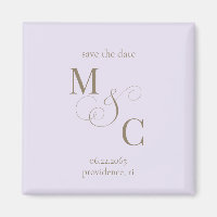 Blasse Lavendel-Monogramm-Hochzeit Bitte vormerken