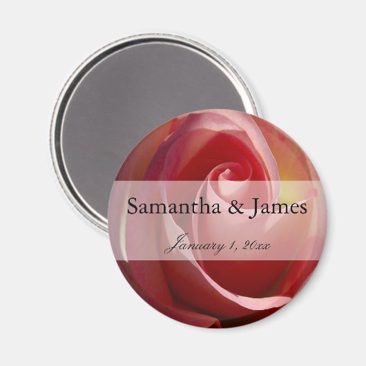 Blasse Mond-Rose Magnet (Vorderseite/Rückseite)