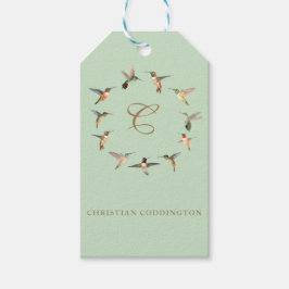 Blasse Monogram Hummingbird Geschenkanhänger