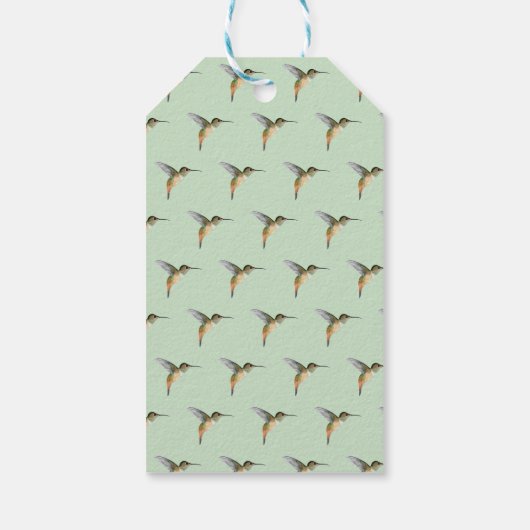 Blasse Monogram Hummingbird Geschenkanhänger (Rückseite)