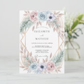 Blasse Periwinkle-Anemonen-Hochzeit Einladung (Stehend Vorderseite)