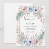 Blasse Periwinkle-Anemonen-Hochzeit Einladung (Vorne/Hinten)