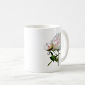 Blasse Pinke Pfingstrose und Knospe Kaffeetasse (VorderseiteRechts)