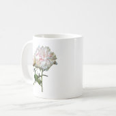 Blasse Pinke Pfingstrose und Knospe Kaffeetasse (Vorderseite Links)