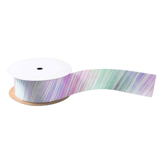 blasse Regenbogen-Pinselstrich-Streifen : Satinband (Spule)