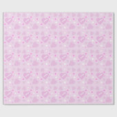 Blasse rosa Herzen und Name Geschenkpapier (Flach)