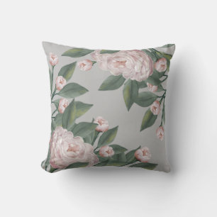 Blasse rosa Rosen mit editierbarem Hintergrund Kissen