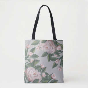 Blasse rosa Rosen mit editierbarem Hintergrund Tasche