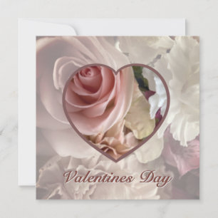 Blasse rosa Rosen Valentinstagskarte Einladung
