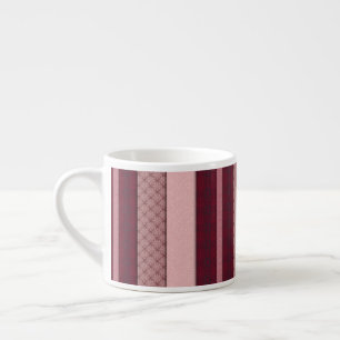 Blasse Rose- und Mahagoni-Streifen AI-Kunst Espressotasse