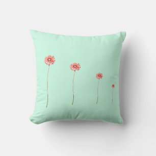 Blasse rote Chrysantheme Gerbera Blumenkissen Kissen