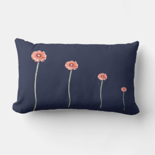 Blasse rote Chrysanthemen-Gerbera-Blumen-Kissenhül Lendenkissen