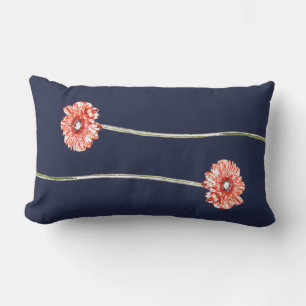 Blasse rote Chrysanthemen-Gerberda-Blumen-Kissen Lendenkissen