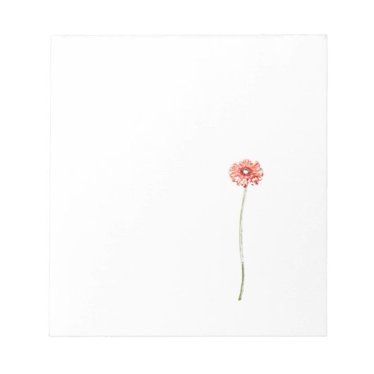 Blasse rote Gerbera-Blume Notizblock (Vorderseite)