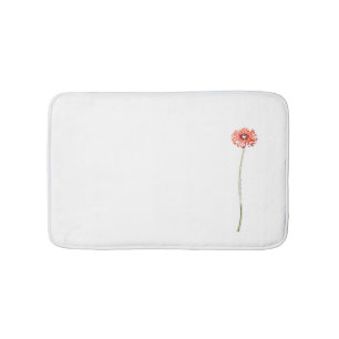 Blasse rote Gerbera-Blumen-Badmatte Badematte