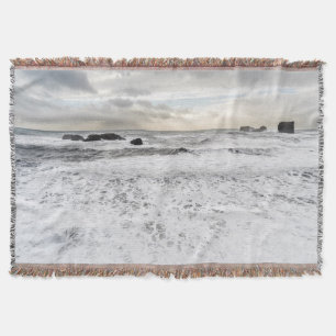 Blasse schaumige Ozeanlandschaft, Island Decke
