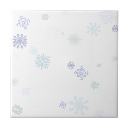 Blasse Schneeflocken Fliese (Vorderseite)