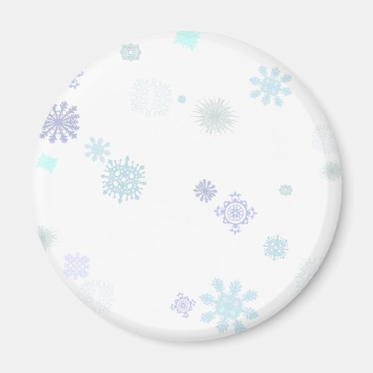 Blasse Schneeflocken Magnet (Vorne)