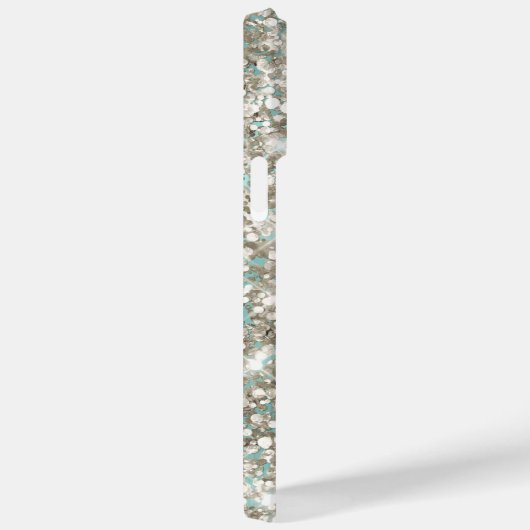 Blasse Türkis Platinum Glitterie Glam Signature Case-Mate iPhone Hülle (Rückseite / Rechts)