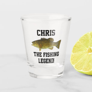 Blässebezeichnung "Smallmouth Bass Fishing Name L Schnapsglas