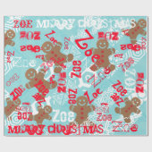 Blasseis Blauer Lebkuchen personalisierte Geschenk Geschenkpapier (Flach)