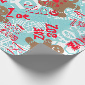 Blasseis Blauer Lebkuchen personalisierte Geschenk Geschenkpapier (Ecke)