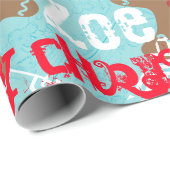 Blasseis Blauer Lebkuchen personalisierte Geschenk Geschenkpapier (Rolleneckpunkt)