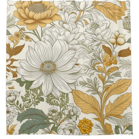 Blassene Blume Duschvorhang (Vorderseite)