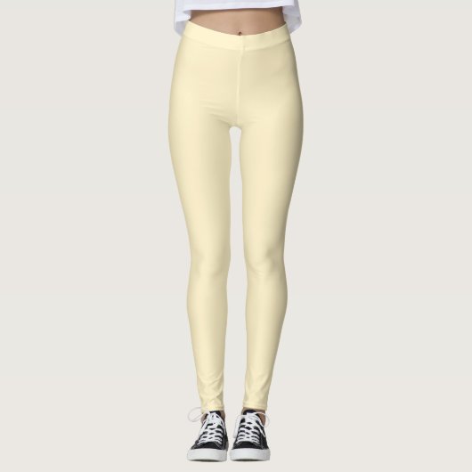 Blasser Buttercup Gelbe Farbe Leggings (Vorderseite)