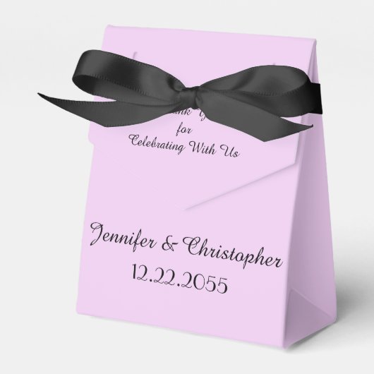 Blasser Lila Minimalistischer Name der Hochzeitspa Geschenkschachtel (Vorderseite)