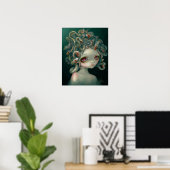 Blasser Medusa ART PRINT Pop Surrealismus Großauge Poster (Heimbüro)