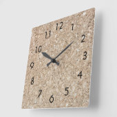 Blasser pfirsichfarbener beige Zement-Bürgersteig Quadratische Wanduhr (Winkel)