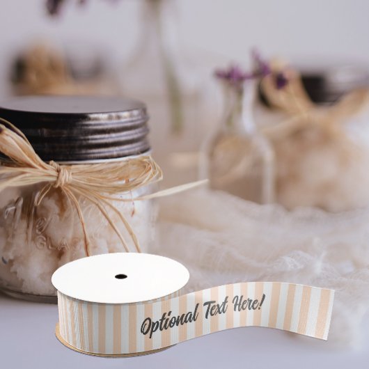 Blasser Pfirsichstreifen mit Ihrem Namen oder Okca Ripsband