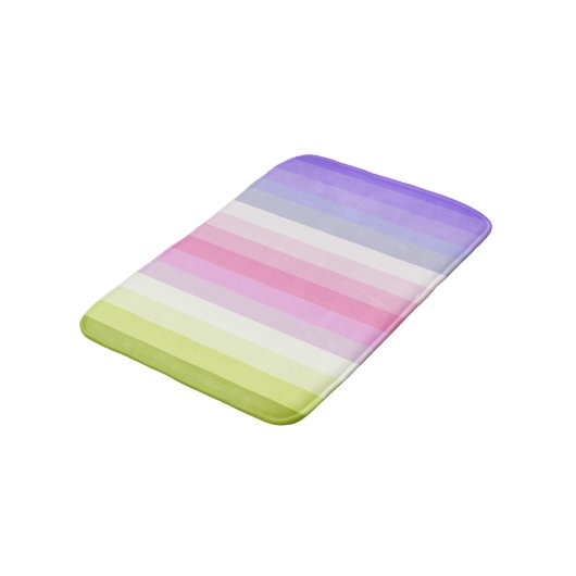 Blasser Regenbogen Stripes Bad-Dekor Badematte (Schrägansicht)