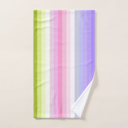 Blasser Regenbogen Stripes Bad-Dekor Badhandtuch Set (Handtuch)