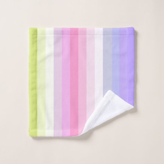Blasser Regenbogen Stripes Bad-Dekor Badhandtuch Set (Waschlappen)