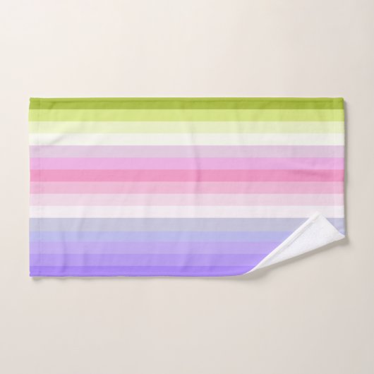 Blasser Regenbogen Stripes Bad-Dekor Badhandtuch Set (Handtuch)