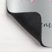 Blasser Rosa Glitter-Tropfen Silber-Schimmer Mousepad (Ecke)
