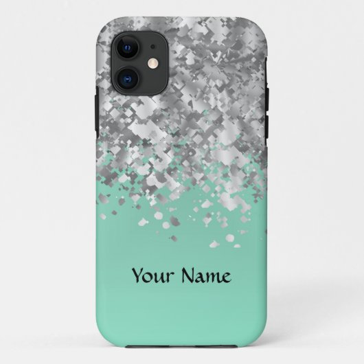 Blasser tadelloser grüner Imitat-Glitter Case-Mate iPhone Hülle (Rückseite)