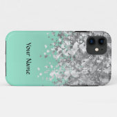 Blasser tadelloser grüner Imitat-Glitter Case-Mate iPhone Hülle (Rückseite (Horizontal))