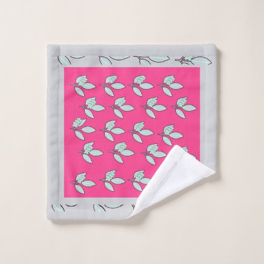 Blasser Wasserleder mit Blütengezwitscher in heiß Badhandtuch Set (Waschlappen)