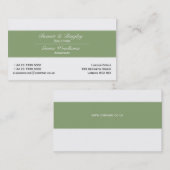 Blasses es-grün der klassischen Eleganz u. weiß Visitenkarte (Vorne/Hinten)