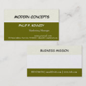 Blasses es-grün Detail orientierte einfache Visitenkarte (Vorne/Hinten)