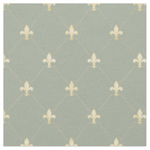 Blasses Gold Fleur-de-Lis (kleine Skalierung) Salb Stoff