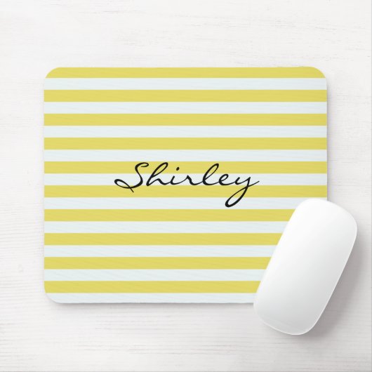 Blasses Gold und weiße Streifen von Shirley Taylor Mousepad (Mit Mouse)